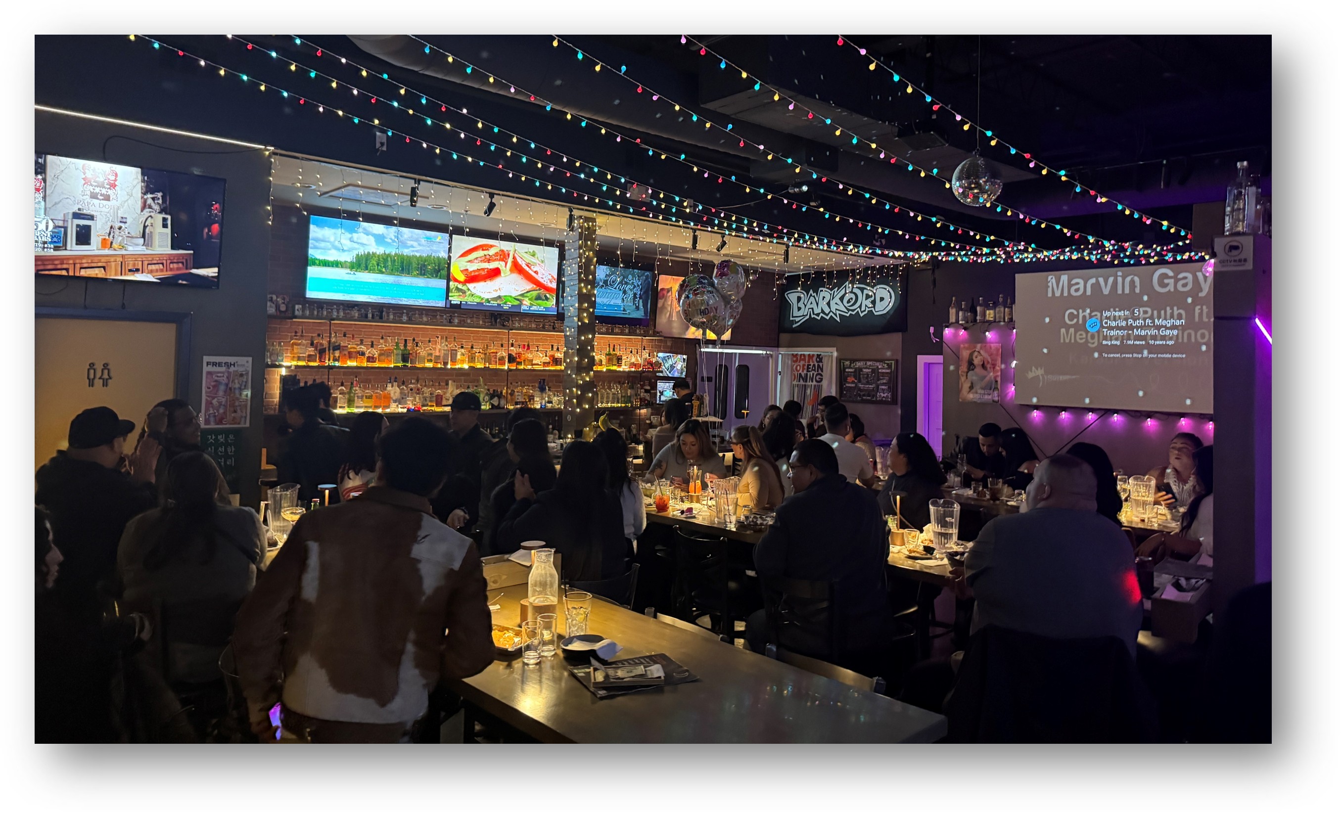 Big projector screen at Bar.Kor.D
