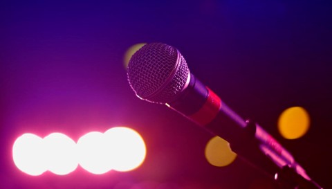 Microphone in a karaoke room